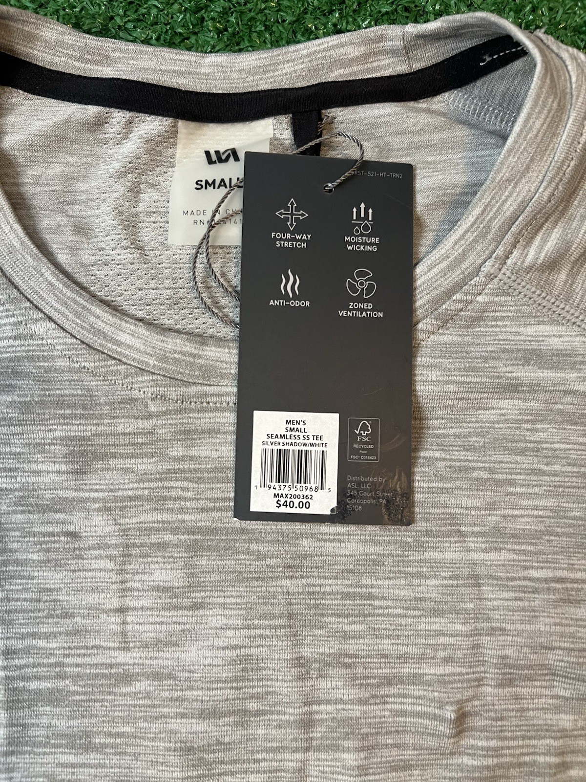 VRST Mens Small SS Circuit Seamless Top Space Dye Gray Athletic Shirt gallery