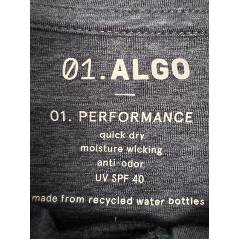 01. ALGO Mens L/S Performance Henley Shirt Quick Dry UV SPF 40Dark Blue Size L gallery