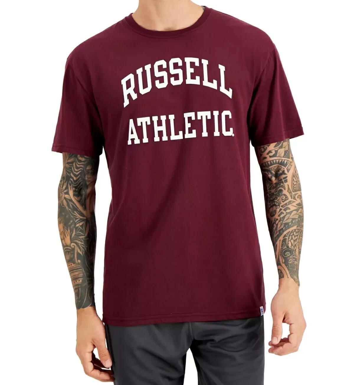 Russell Athletic Men's Logo Graphic Short-Sleeve T-Shirt, Maroon Red, Medium gallery