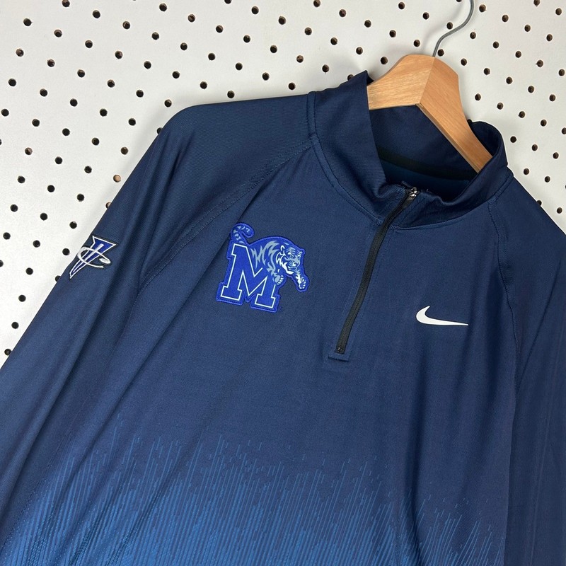 Nike Memphis Tiger 1 Cent Large Quarter Zip Sweater Blue Hardaway Sideline Coach gallery