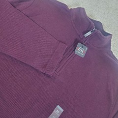 Van Heusen Men’s Knit Pullover Shirt Size M Burgundy 1/4 Zip Long Sleeve NWTG