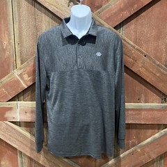 Mofiz Golf Shirt Pullover Men Large Long Sleeve Polo Dark Grey Traditional Basic