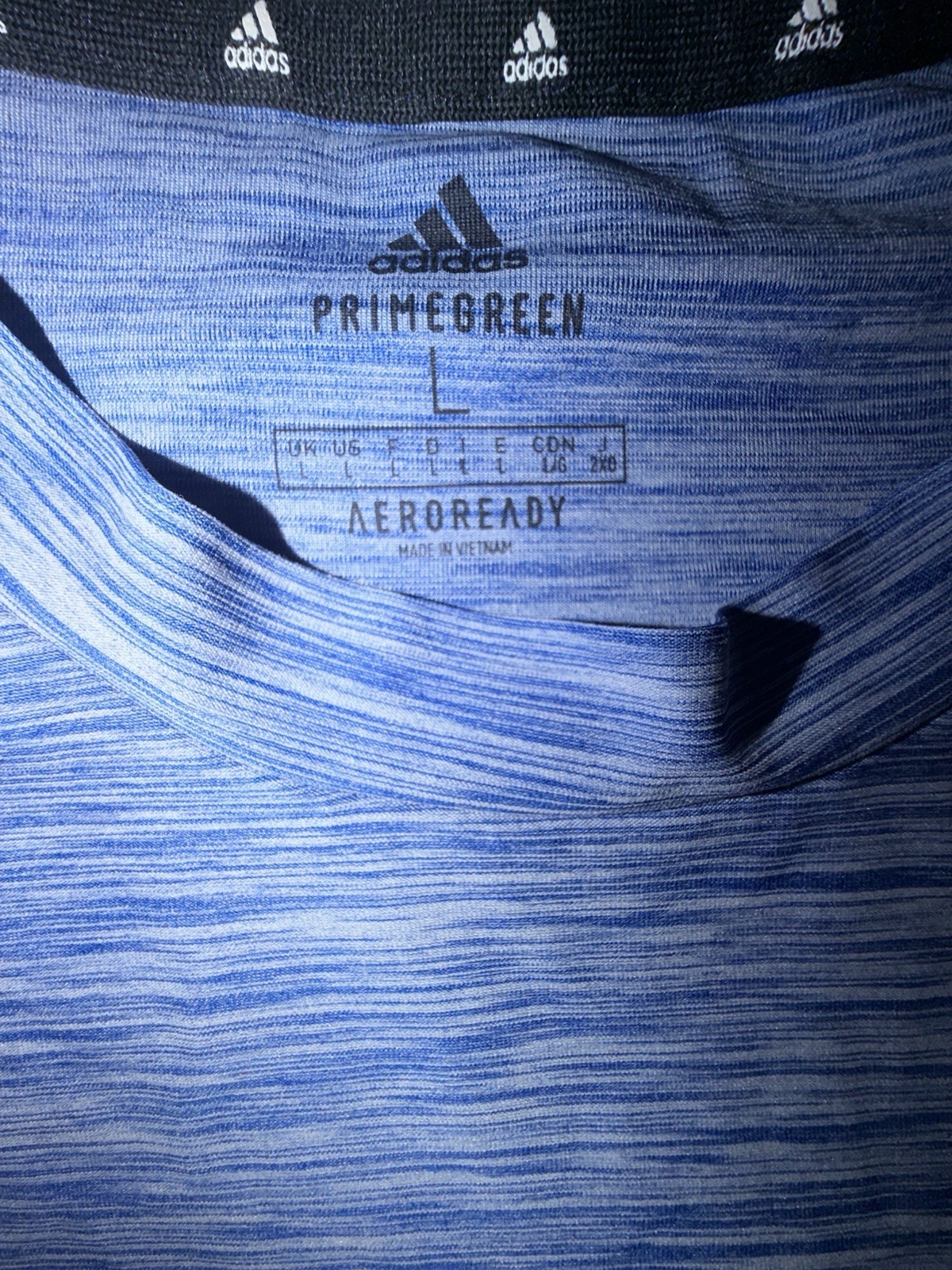 adidas AEROREADY Primegreen Blue Heather Men's Short Sleeve Crew Neck Tee L gallery