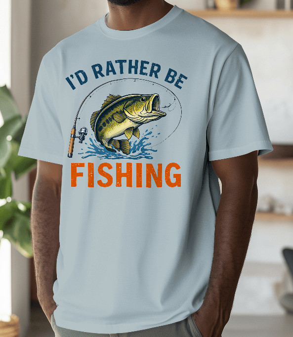 I’d Rather Be Fishing T-Shirt – Funny Fishing Tee for Anglers gallery