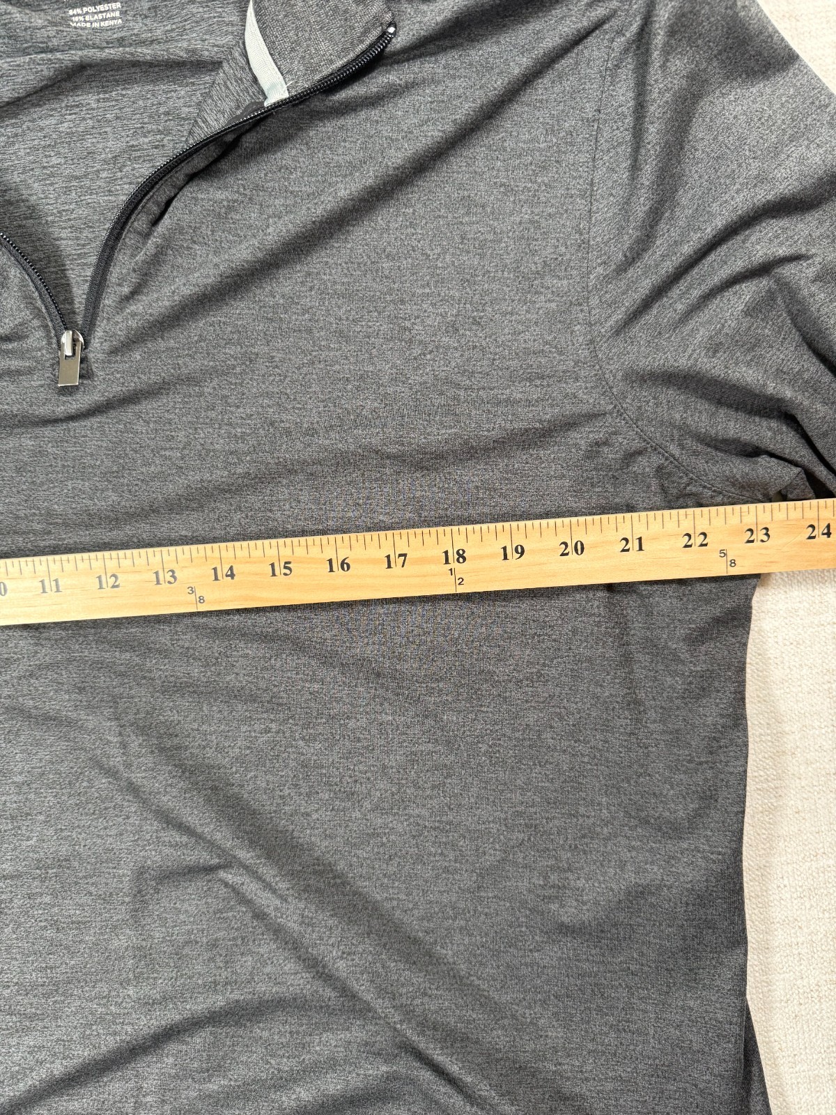 Van Heusen Top Men Large Heathered Gray Stretch Performance Quarter Zip Training gallery