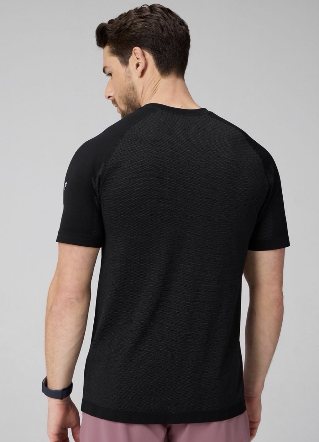 NEW Fabletics Mens The Training Day Tee Shirt LARGE Black Heather Short Sleeve gallery