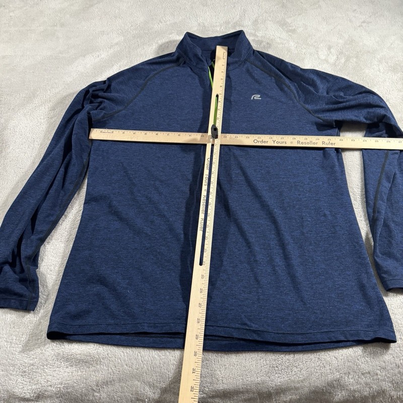 Road Runner Sports Activewear Quarter Zip Pullover Shirt Blue Mens Large L gallery