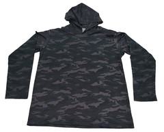 Real Essentials Hoodie Mens Size Medium Lightweight Performance Camo Dark Gray