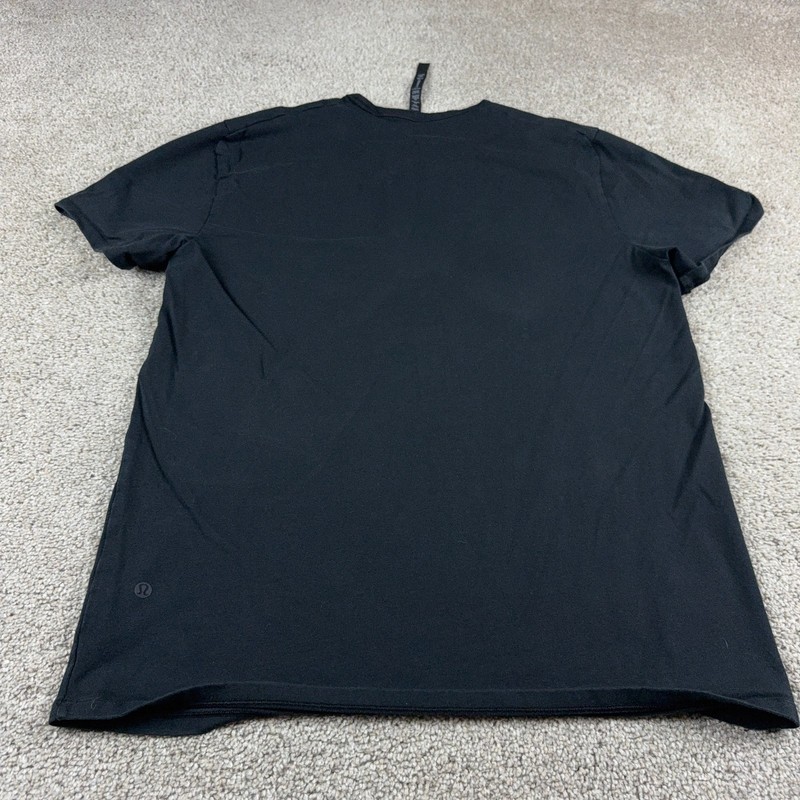 Lululemon Shirt Mens Large Black Cotton Jersey Crew Neck Lightweight Casual Gym gallery