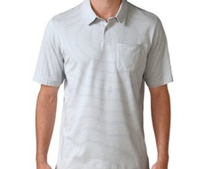 Ashworth Sanded Jersey Mini Stripe Golf Shirt (M) AE4848 Skylight