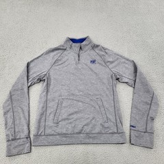 Abercrombie & Fitch 1/4 Zip Pullover Mens Medium Gray Performance Embroidery