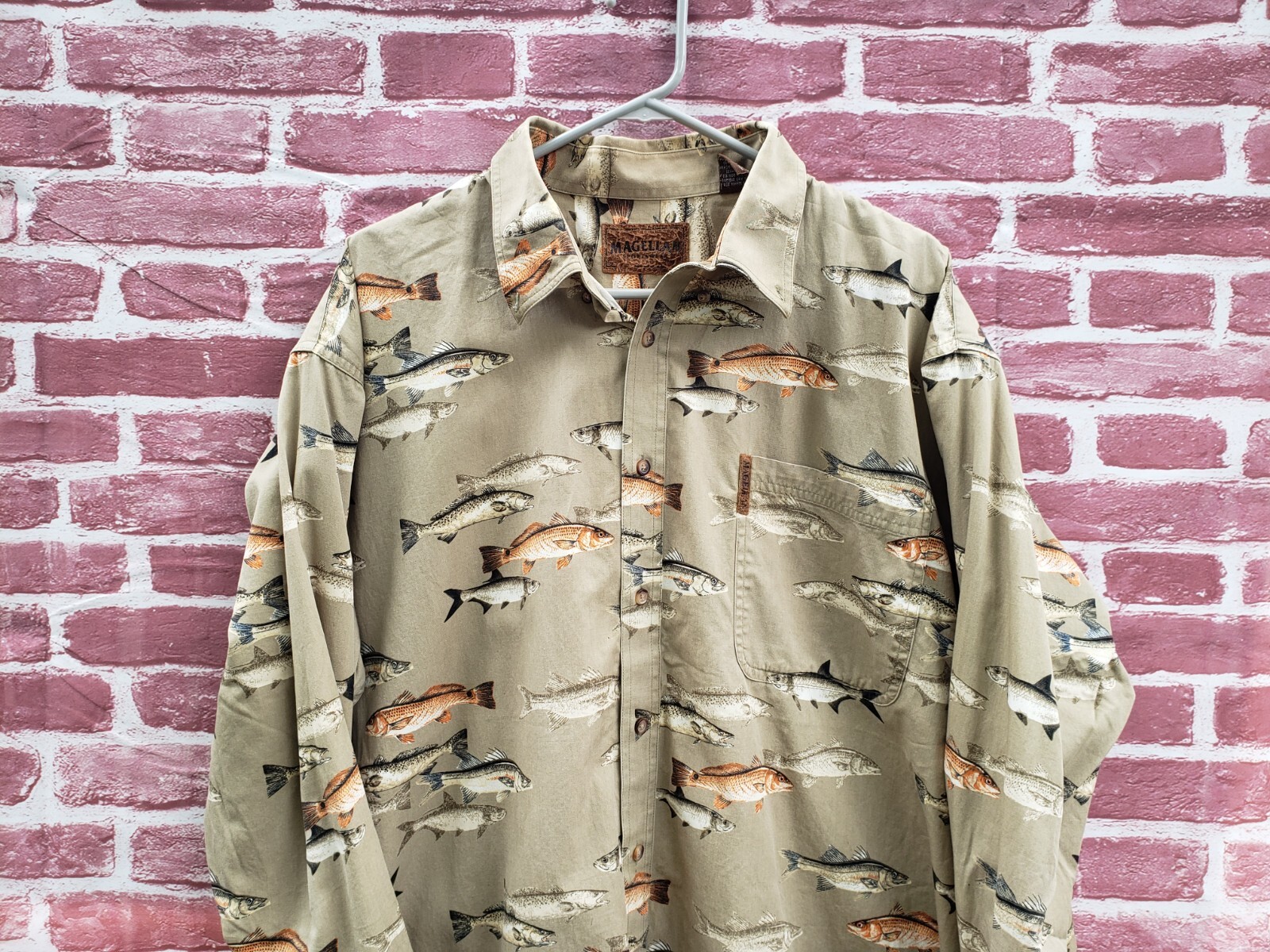🔥 Magellan Sportswear Fishing Fish Button Down Shirt Men's 2XL Loose 3XL gallery