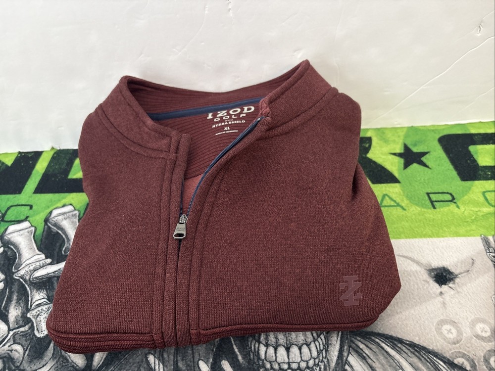 IZOD Golf Sweater Mens XL 1/4 Zip Pullover Hydra Shield Outdoor, New
