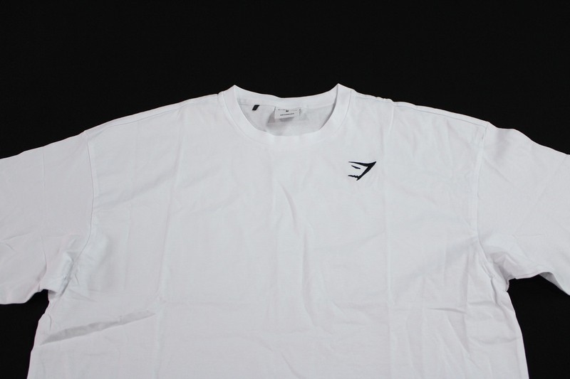 Gymshark Men's Oversized Fit Crest Logo T-Shirt EH6 GS White Medium gallery