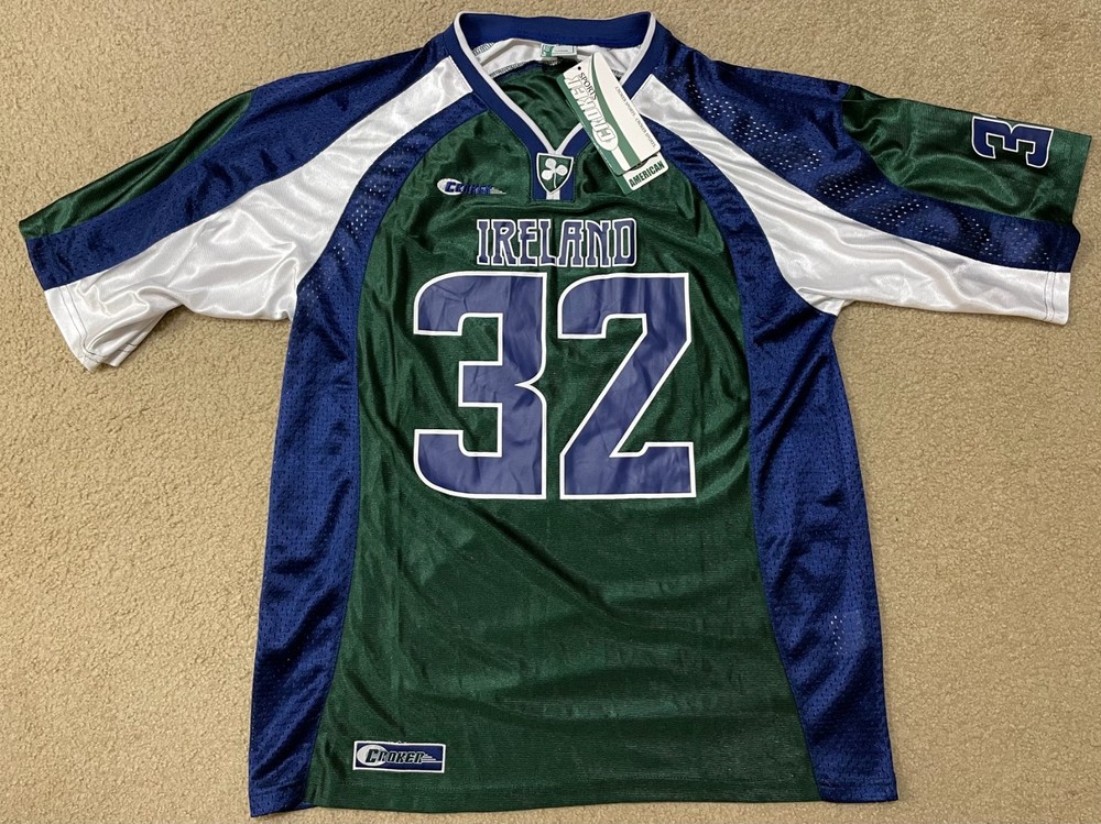 Croker Sports Ireland American Football Jersey Men's Large Green #32 NWT
