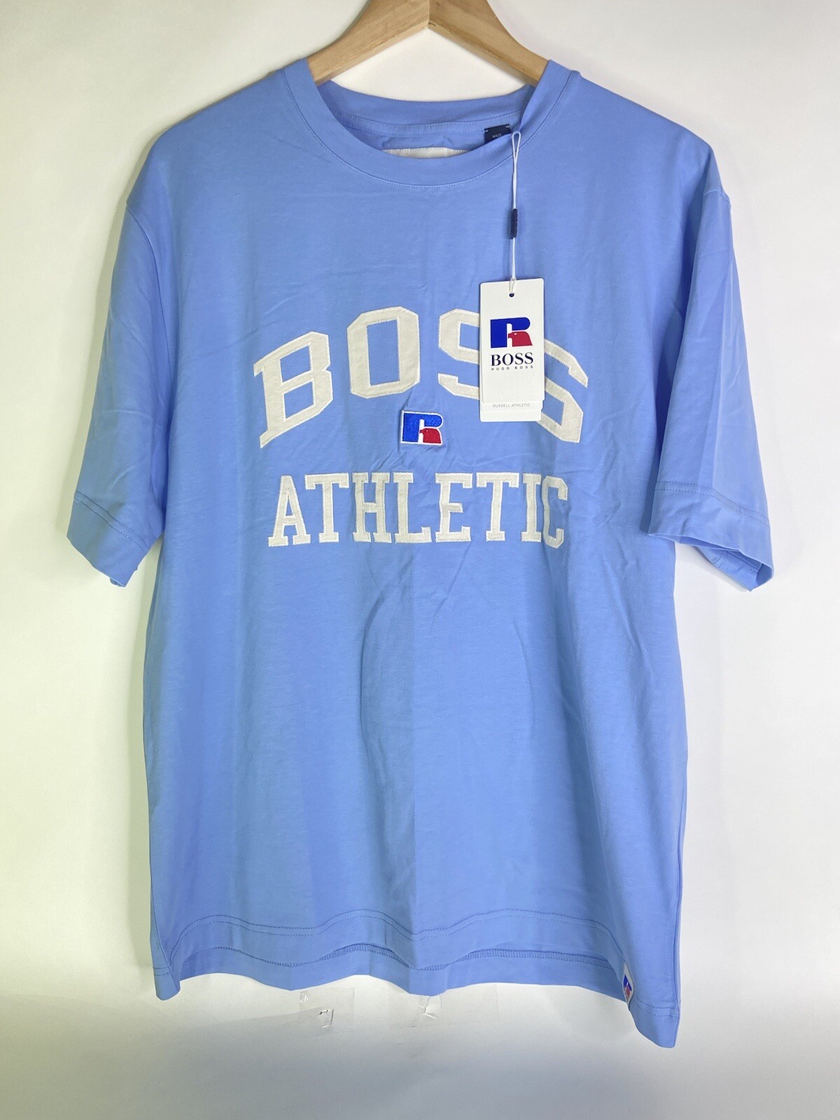 Hugo Boss x Russell Athletic T-Shirt Mens XL Blue White Sewn Logo Short Sleeve gallery