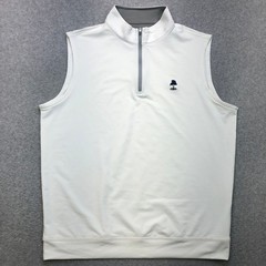 Peter Millar Pullover Men’s Large White Galways Stretch Loop Quarter Zip Golf