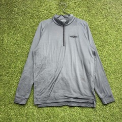 Swannies Sweatshirt Mens Large Gray 1/4 Zip Mock Neck Golf Borden Defense