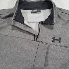 Under Armour 1/4 Zip Long Sleeve Fleece Pullover Mens 2XL Loose Gray