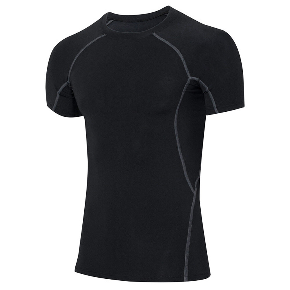 Men’s Fitness Training Sports Short Sleeve Shirt Quick Dry Athletic Apparel Tops gallery