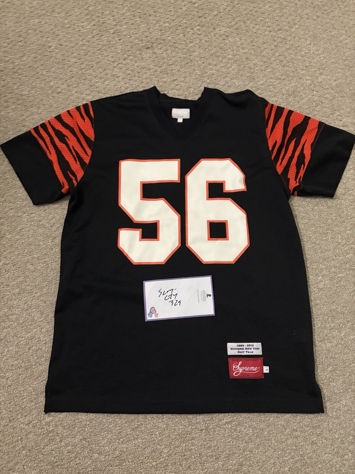 Used 2012 Supreme Bengals Football Jersey #56 Black Orange Large 100% Authentic gallery