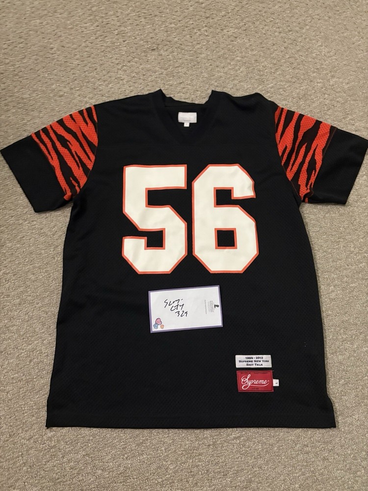 Used 2012 Supreme Bengals Football Jersey #56 Black Orange Large 100% Authentic