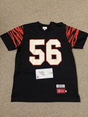 Used 2012 Supreme Bengals Football Jersey #56 Black Orange Large 100% Authentic