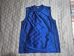 Nike Basketball Sleeveless Jersey Shirt Mens Large Blue Shiny Dazzle Silky