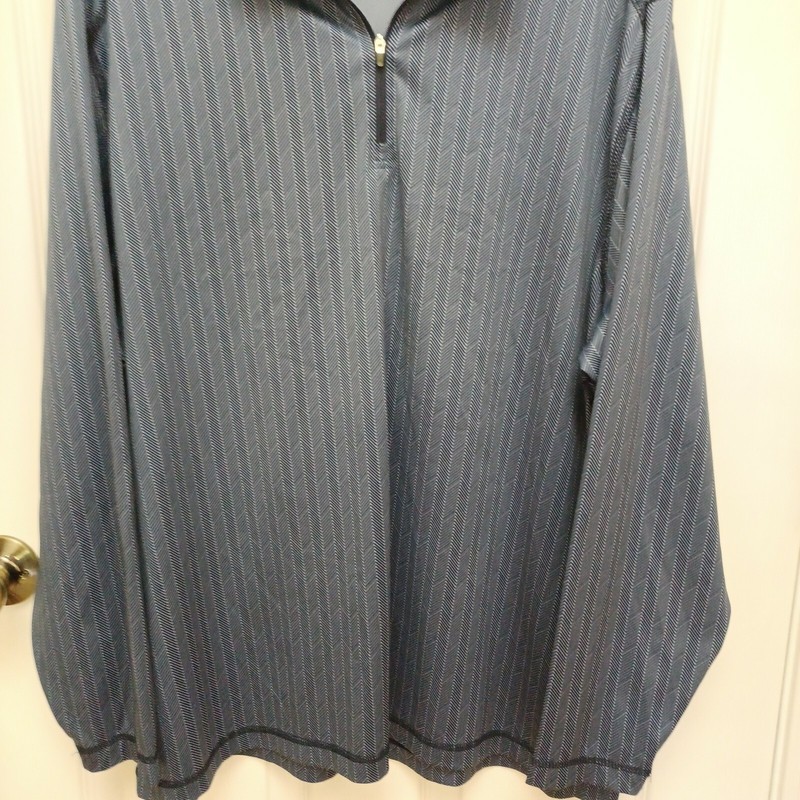 MEN'S ROUNDTREE & YORKE PERFORMANCE BLUE LONG-SLEEVE 1/4 ZIPPERED BLUE SHIRT XL gallery
