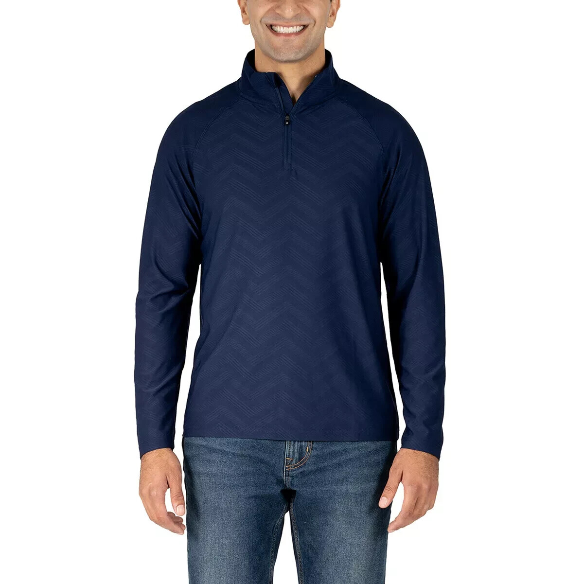 Gerry Men's Active Quarter Zip Regular Fit Top, Blue, Size XL gallery