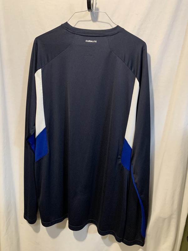 Mens Adidas Climalite Activewear Long Sleeve Shirt XL Dark Blue / white gallery