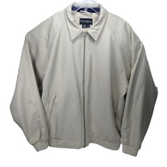 FootJoy Men’s Beige L Windbreaker Jacket Large Golf Full Zip Long Sleeve Pockets