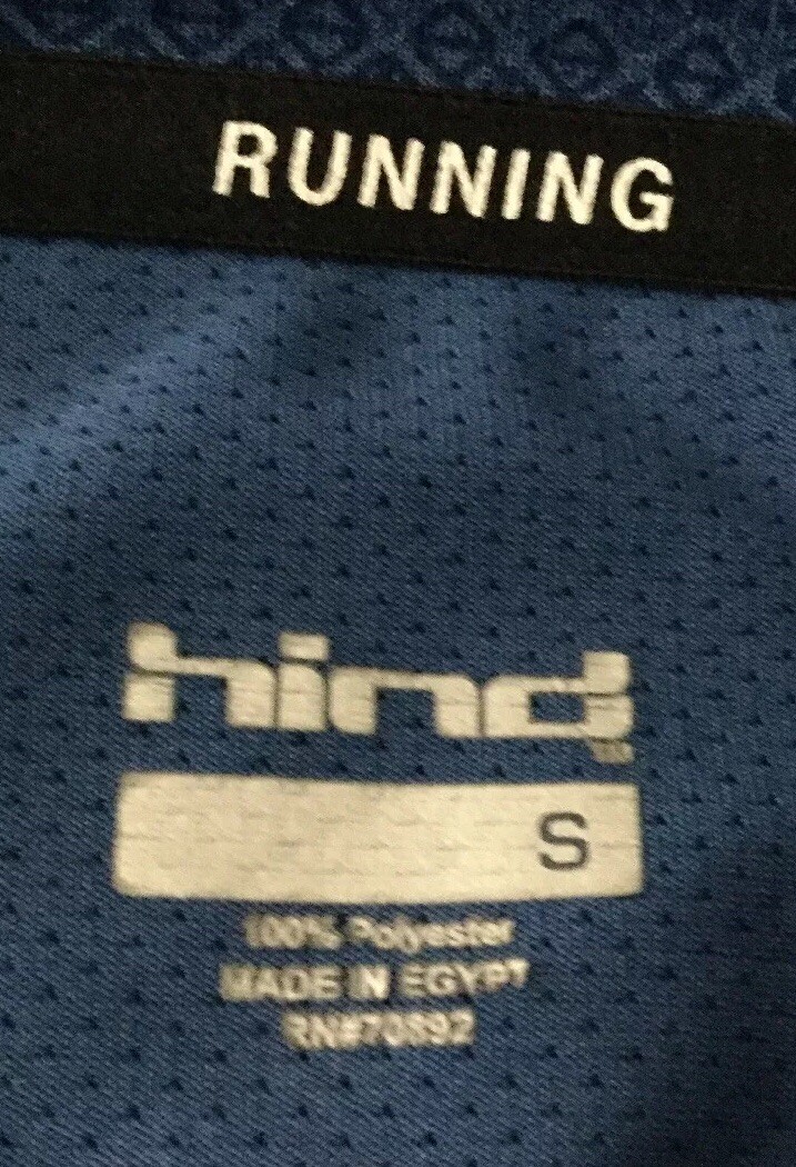 HIND Hydra Men’s Small Running Activewear Top Blue Striped Print 100% Polyester gallery