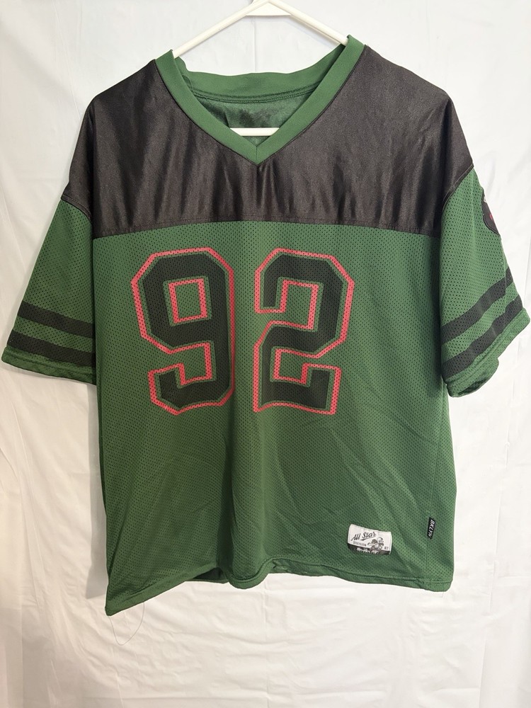 All Star Division Men's Green/Black Mesh V-Neck Jersey #92 BKLYN Size 87