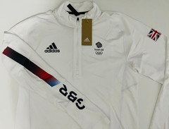 Adidas Team GB 1/2 Zip Shirt Winter Olympic White Tech Fleece Mens Womens XS-XL