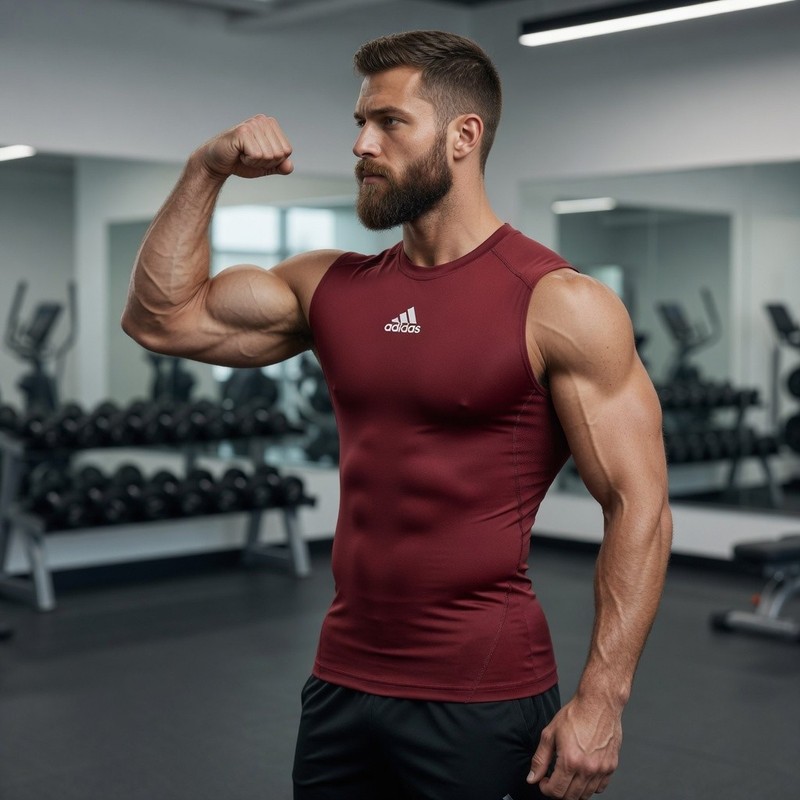 Adidas Team Alphaskin Sleeveless Top Burgundy Size 4XL Active Sport Shirt gallery