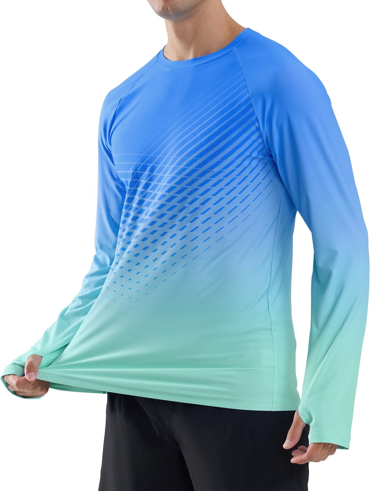 Mens UPF 50+ Sun Protection Long Sleeve Swim Shirt Quick Dry Lightweight Fishing gallery