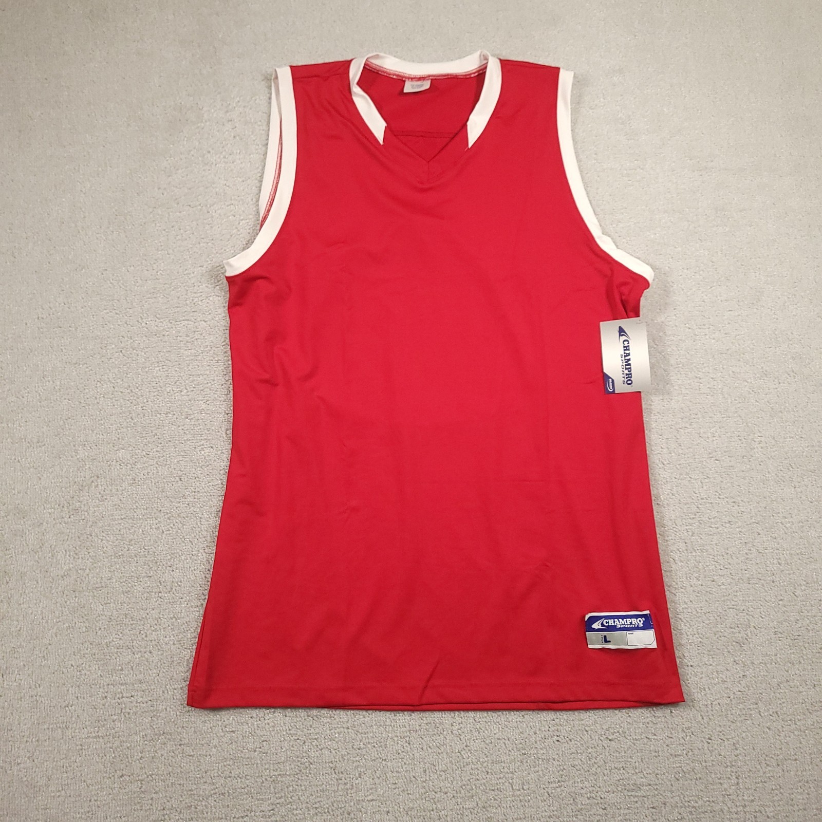 Champro Adult Large Muscle Jersey DRI-GEAR Basketball Sleeveless Sports Red gallery