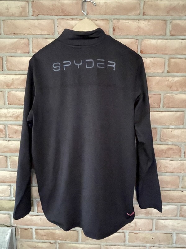Spyder Active Men Shirt Pullover Black Red 1/4 Zip Long Sleeve Size Medium ProWB gallery