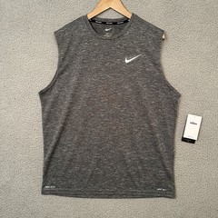 Nike Swim Hydroguard Tank Top Shirt Men’s Large Heathered Gray Sleeveless UPF40+