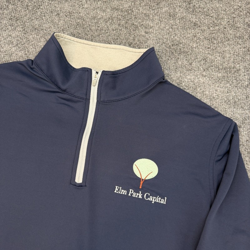 Peter Millar Perth Quarter Zip Pullover Mens Large Navy Golf Stretch ME0EK40 gallery