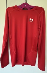 Under Armour HeatGear Compression Long Sleeve Crew Neck Shirt Red Men’s XL