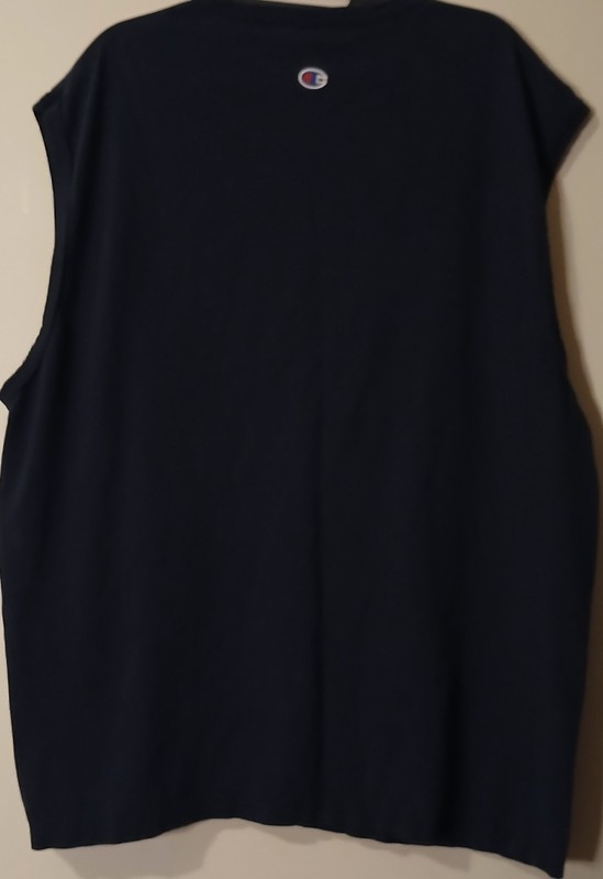 Y2K Champion Sleeveless Shirt Mens XL Navy Cotton Tank Top Logo Embroidered gallery
