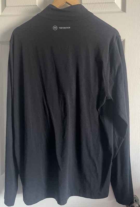 Travis Mathew L 1/4 Zip Pullover Black Mock Neck Long Sleeve Stretch Full Swing gallery