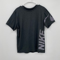 Nike Shirt Short Sleeve Dri-Fit Lightweight Crew Neck Black Logo Size L Mens