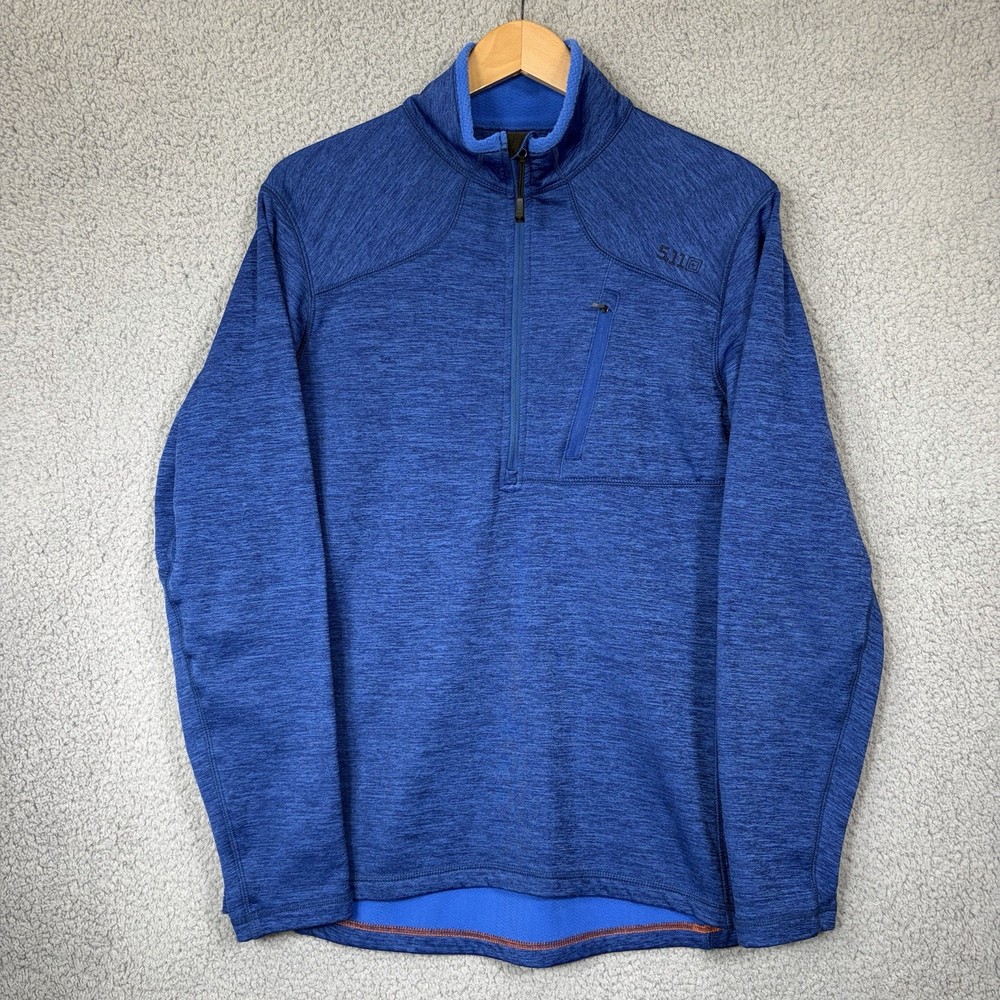 5.11 Tactical Quarter Zip Recon Pullover Mens M Blue Performance Stretch Shirt