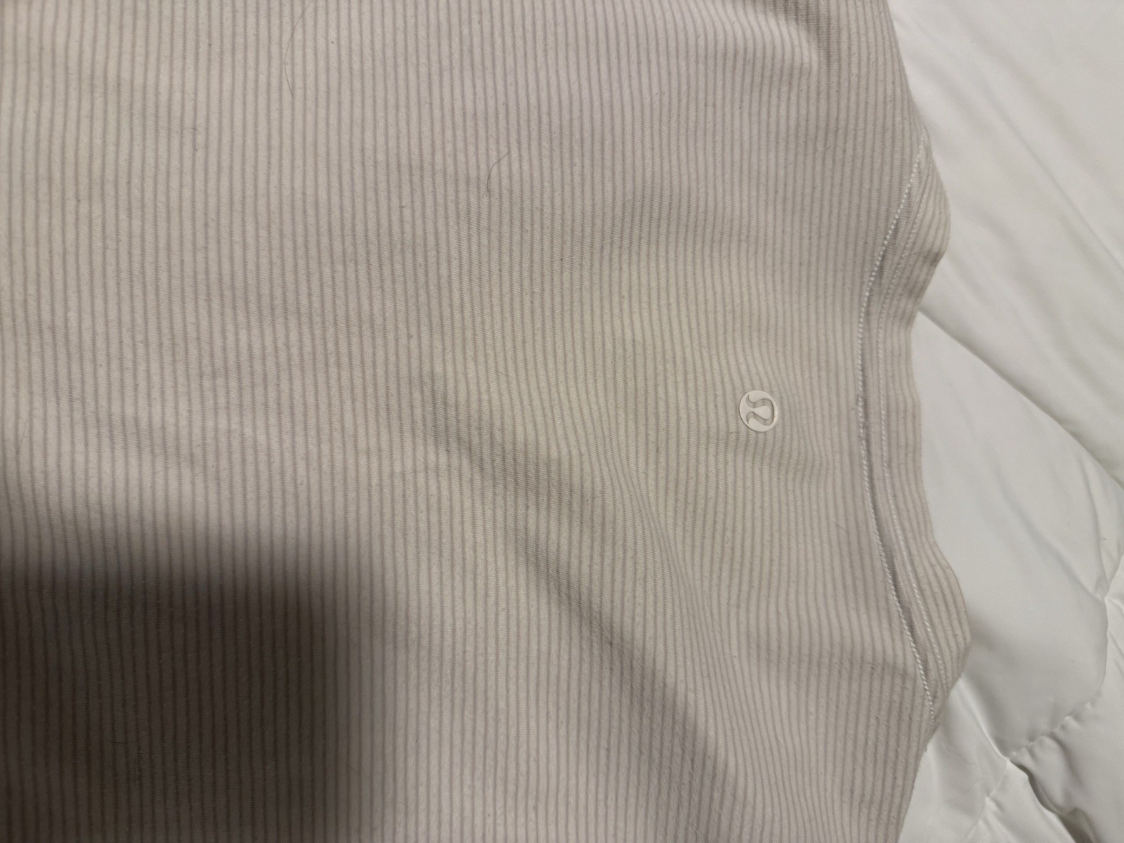 Lululemon Men's Basic V-Neck, White/Cream Stripes, M gallery
