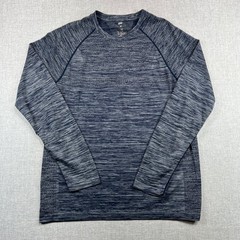 Dip Performance Active Long Sleeve Shirt Men Medium Heather Blue Yoga Athleisure