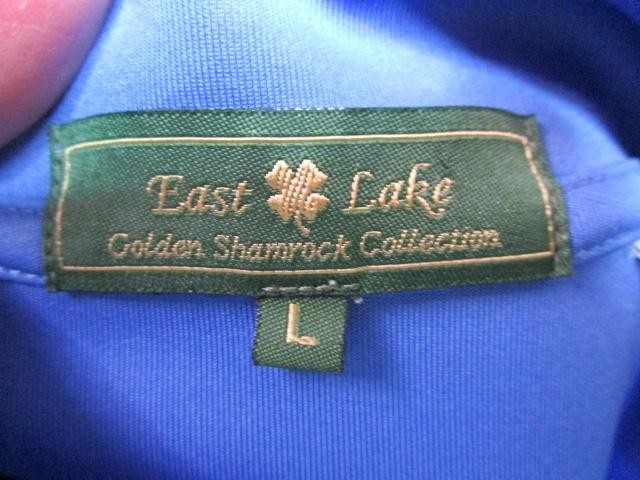 East Lake Pullover Mens Large Blue Quarter Zip Golden Shamrock Golf Shirt Top gallery