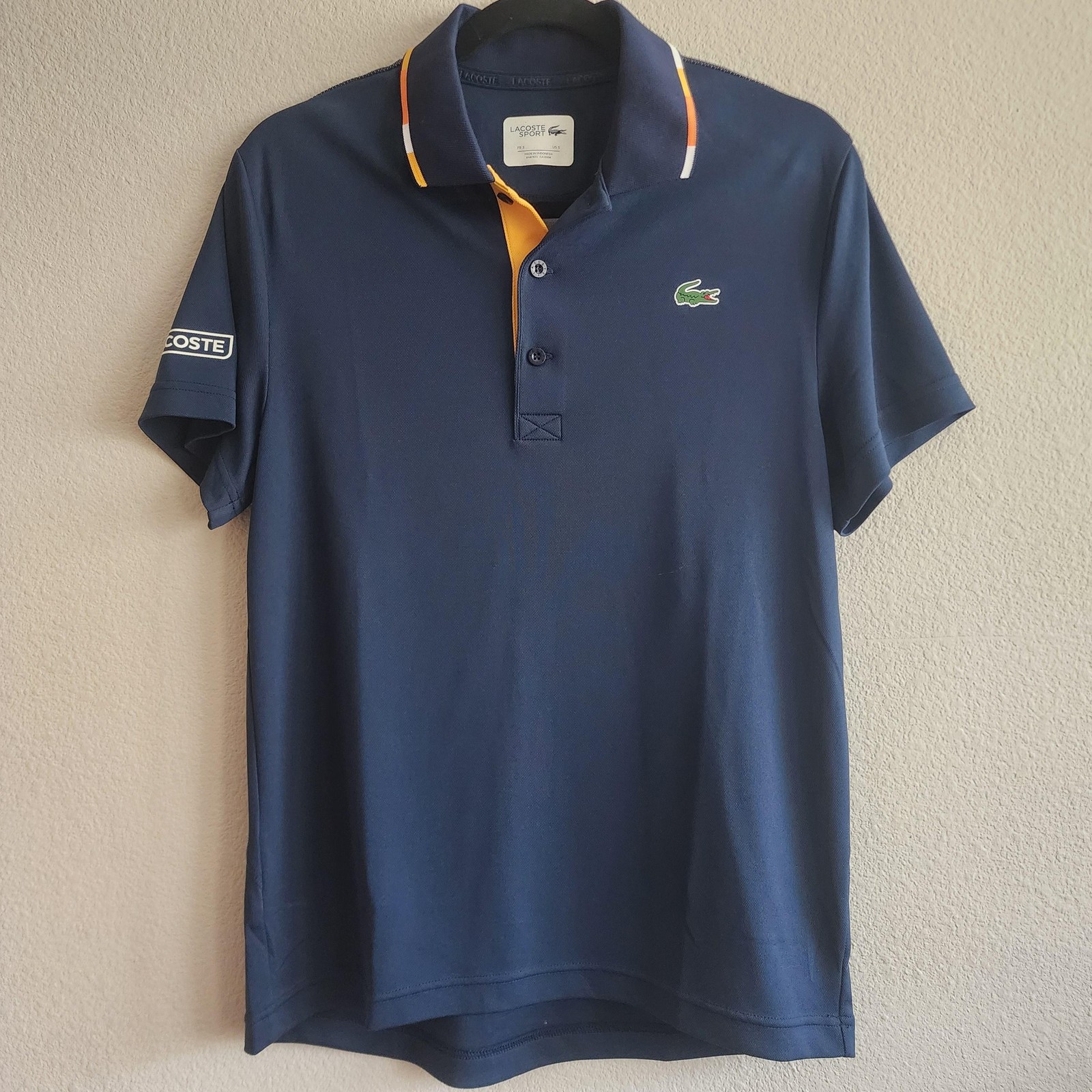Lacoste Sport Polo Shirt Mens Small Navy Blue Ultra Dry Tennis Athletic DH3122 gallery